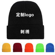 跨境爆款冬季防寒针织帽男女同款简约时尚套头帽可印logo厂家批发