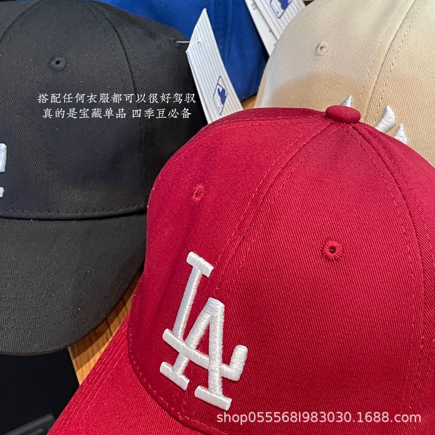 Korean Spring/Summer Baseball Cap Soft Top Big Logo La Three-Dimensional Embroidered Peaked Cap Ny Yankees Trendy Candy Color Hat