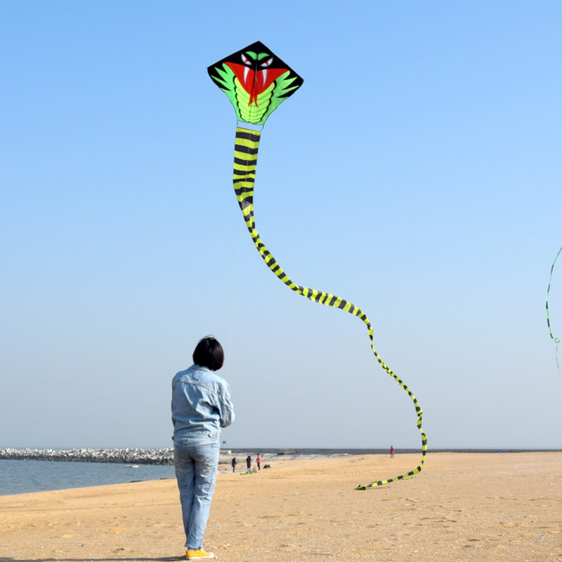 22新款青蛇风筝微风易飞成人专用大型长尾蛇儿童卡通初学风争