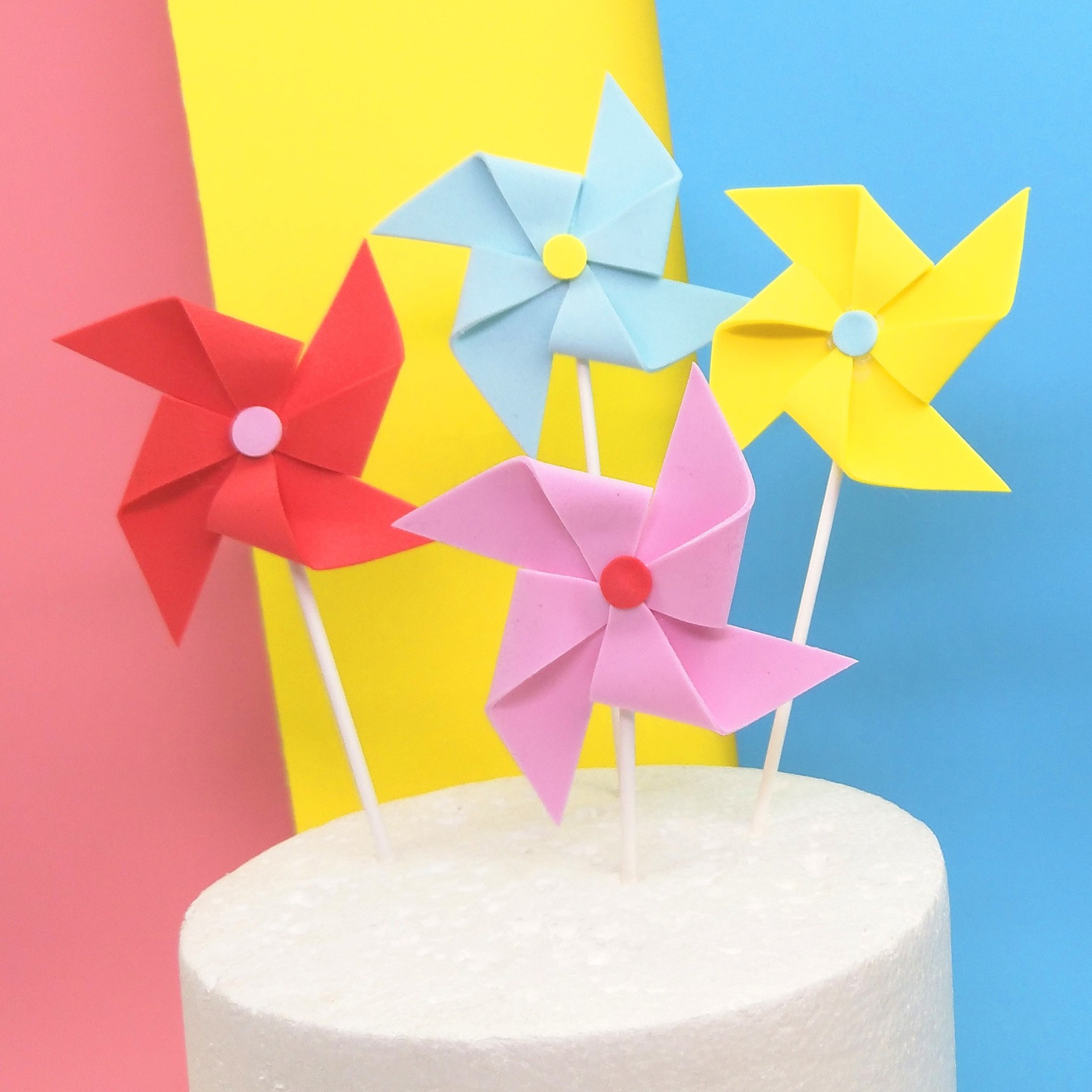 烘焙仿翻糖eva立体多彩风车蛋糕甜品台装扮情景蛋糕装饰插件插牌