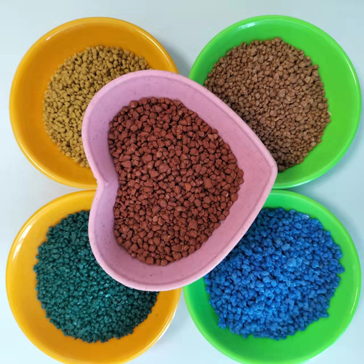 彩色陶瓷颗粒 园林高速公路防滑路面材料 地坪胶粘合陶瓷颗粒