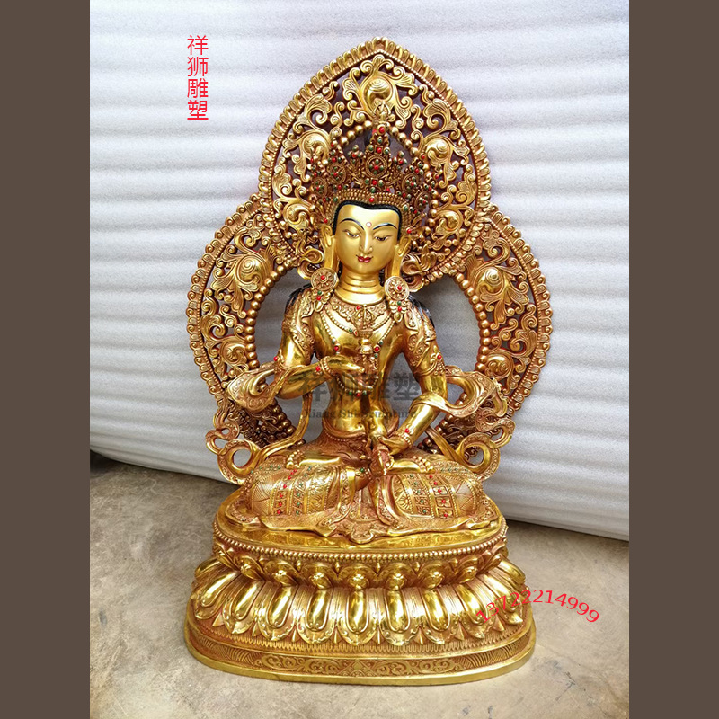 纯铜金刚萨埵鎏金佛像寺庙佛堂居家供奉摆件贴金金刚萨垛佛具用品