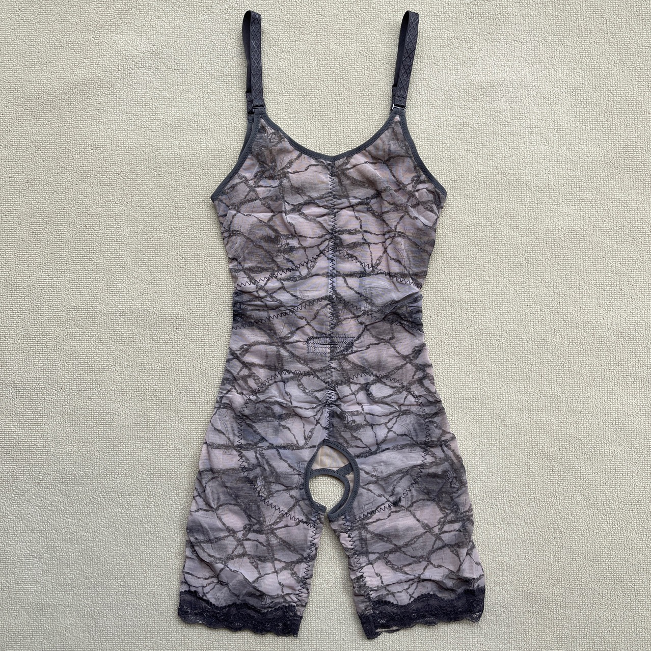 春夏薄款收腹开档式连体塑身衣产后平腿收腹托胸塑身连体美体内衣