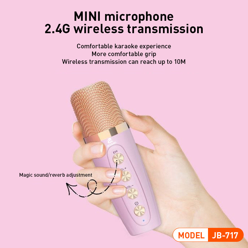 JB-717 Handheld Singing Microphone Integrated Bluetooth Small Speaker Mini Portable Outdoor Family Gathering