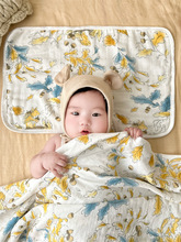 婴儿枕巾竹棉纱布云片枕枕头纱布新生儿平枕包巾毯子浴巾组合
