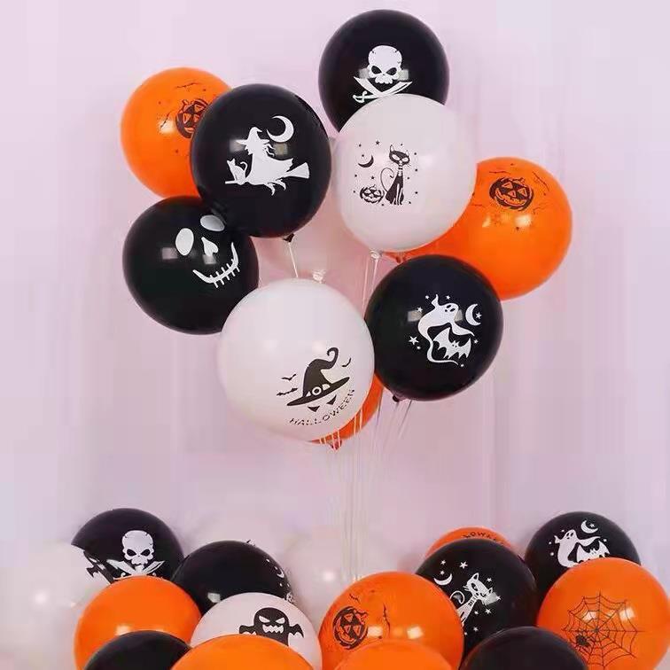 New 12-Inch Halloween Carnival Party Decoration Latex Balloon Bat Skull Ghost Pumpkin Ghost Festival Balloon