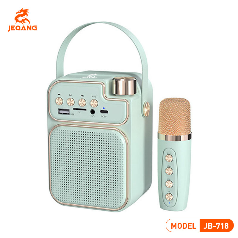 Popular Product JB-718 Portable Bluetooth Speaker Household Karaoke Speaker with Microphone Microphone Small Household