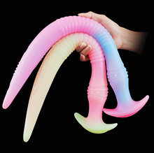 硅胶彩色夜光超长鳗鱼肛塞成人用品女用穿戴扩肛性玩具情趣自慰器