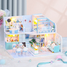 diy小屋手工制作少女心小房子模型拼装艺术别墅玩具生日礼物-英文