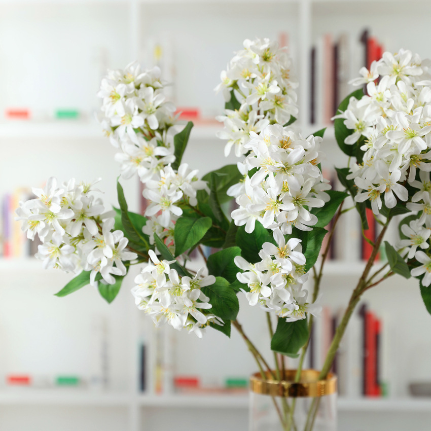 Artificial Flower 3d Printing Silk Flower Xi Fog Flower Fake Flower Furnishings Decoration Artificial Flowers Queshe Flower Small Leaf Gardenia