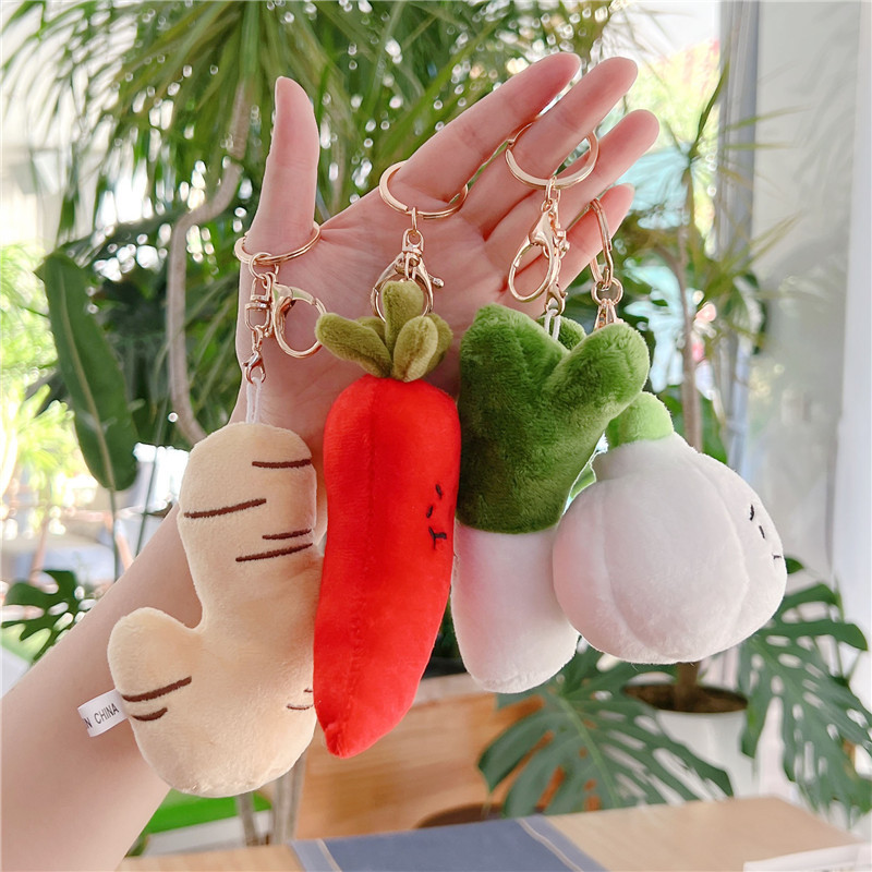 Cute Vegetable Doll Ginger Garlic Cloves Small Pendant Chili Green Chinese Onion Claw Machine Doll Boutique Instafamous Plush Toy