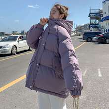 2021年新短款加厚棉服棉衣棉袄女韩版宽松丝绵学生面包服冬季外套