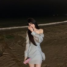 halo lala蓝色大海传说/水钻肩带美人鱼连衣裙女夏装新款辣妹裙子