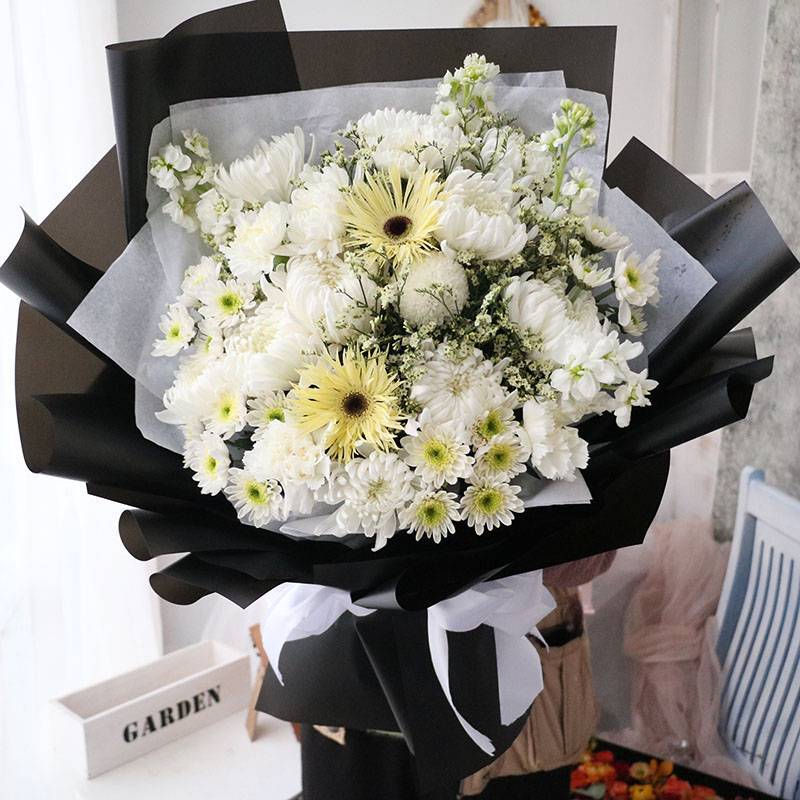 北京上海杭州黄白菊雏菊清明祭祀鲜花悼念花束扫墓天津广州鲜花