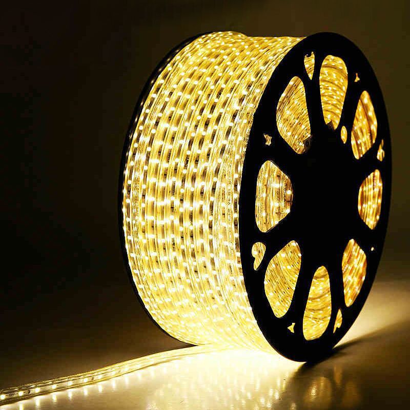 led灯带5050客厅吊顶灯槽灯条防水220v高亮贴片室内暗槽暖黄白光