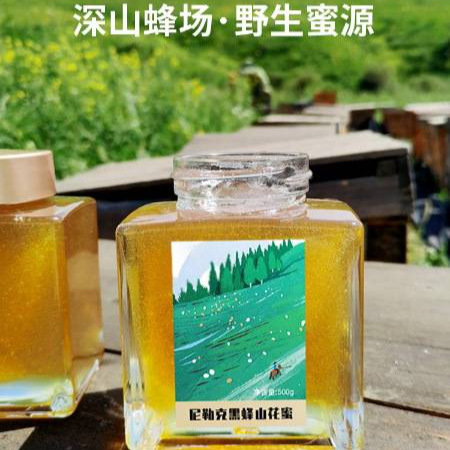 尼勒克黑蜂山花蜜新疆伊犁正野生百花蜜瓶装农家自产土蜂蜜
