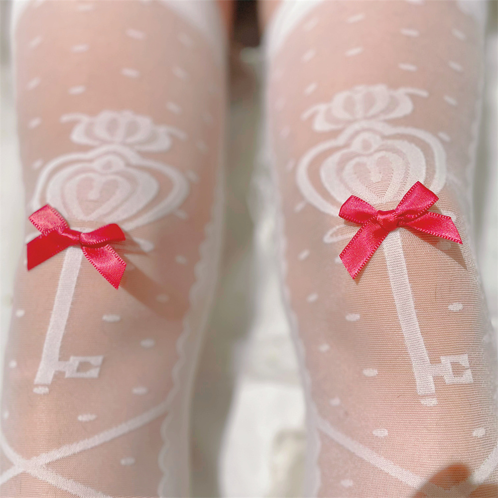 lolita薄款提花大腿袜洛丽塔过膝袜甜美日系lolita长筒袜lo-阿里巴巴