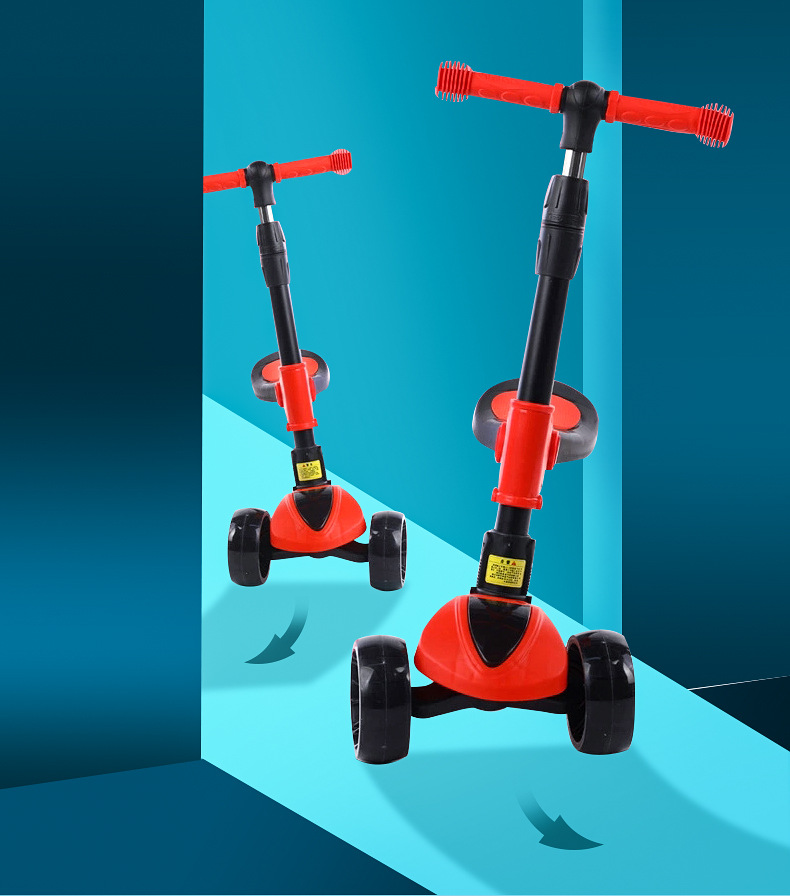 多功能三轮儿童滑板车折叠带音乐米高三合一滑板车儿童踏板溜溜车