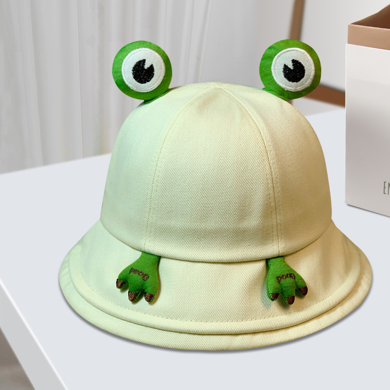 Cute Children Adult Frog Bucket Hat Japanese Cartoon All-Match Parent-Child Bucket Hat Spring Sunlight Blocker for Summer Hat