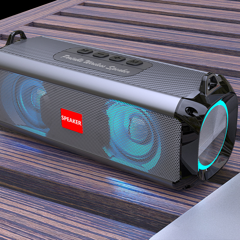 外贸rbg户外便携蓝牙音响插卡炫彩重低音炮电脑桌面音箱工厂批发