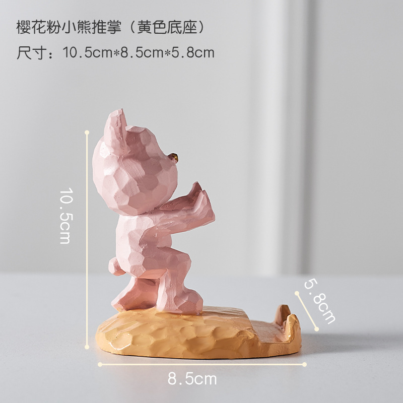 Violent Bear Small Ornaments Creative Mobile Phone Holder Home Office Computer Living Room Study Desktop Cute Decorations