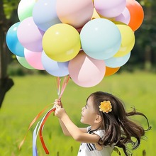 马卡龙气球六一儿童节生日礼物周岁装饰场景布置多款彩色加厚汽球