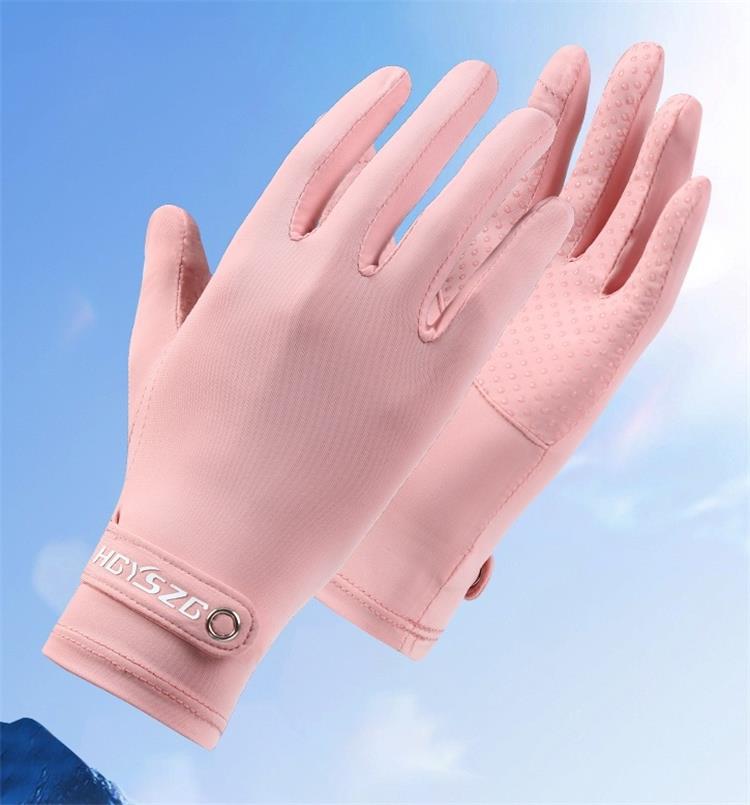 冰丝防晒手套男女冰凉透气长指翻盖弹力耐磨防滑开车户外骑行