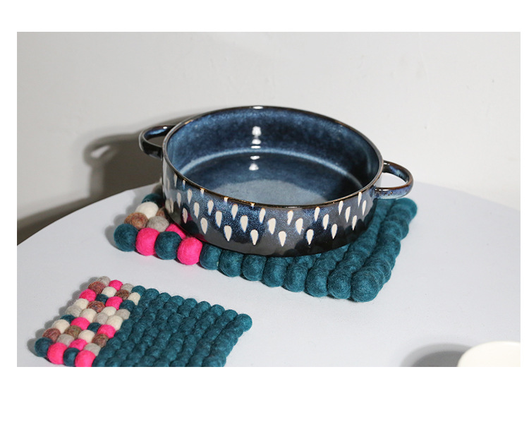 手工羊毛毡垫子长方形森女系可爱餐垫杯垫汤垫家居陈列拍照道具