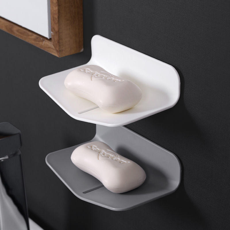 香皂盒挂墙肥皂盒壁挂香皂架免打孔皂盒沥水卫生间肥皂架壁挂式香