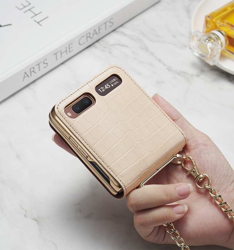 三星galaxyzflip包包手机壳轻奢美妆镜子壳flip 5g创意女折叠皮套