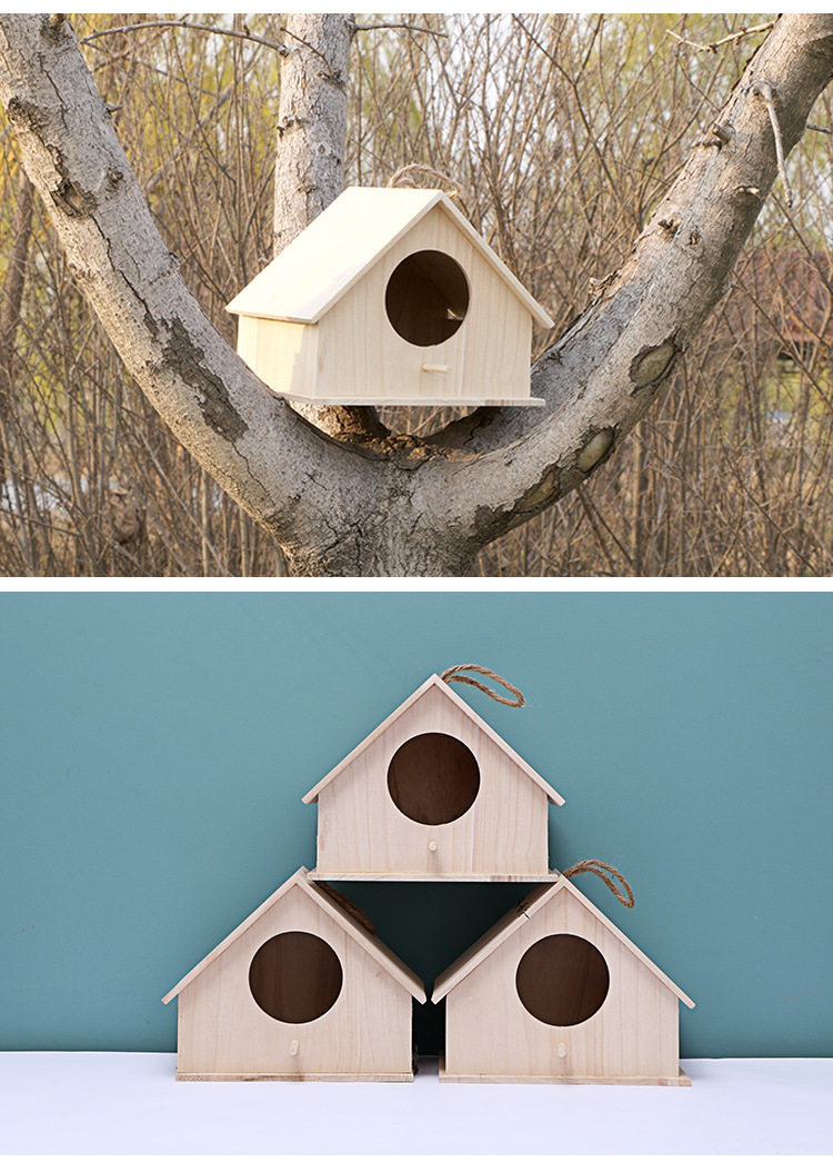 实木鸟屋鸟窝鸟巢户外装饰防腐木屋鸟房子牡丹鹦鹉珍珠鸟繁殖箱