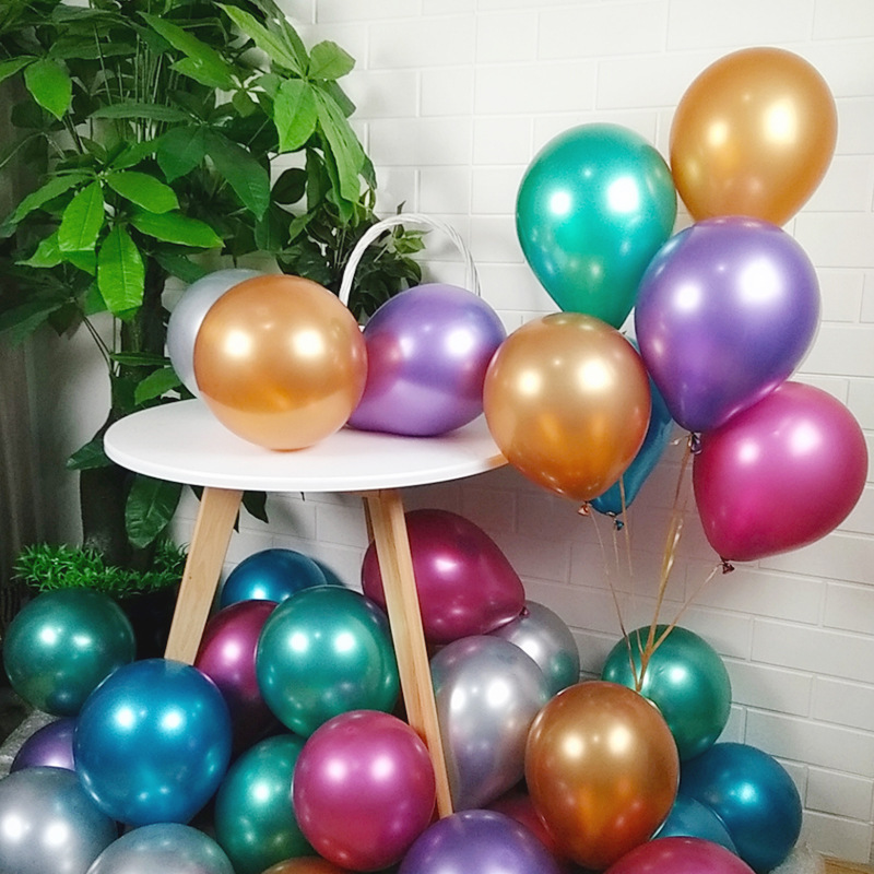 Manufacturer 12-Inch 2.8G Thick Metal Balloon Wedding Ceremony Party Decoration Balloon in Stock Wholesale