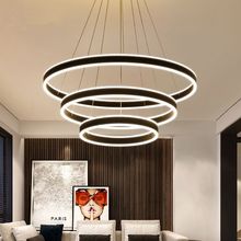 客厅灯复式楼圆形上下发光吸顶灯后现代简约创意个性圈圈灯