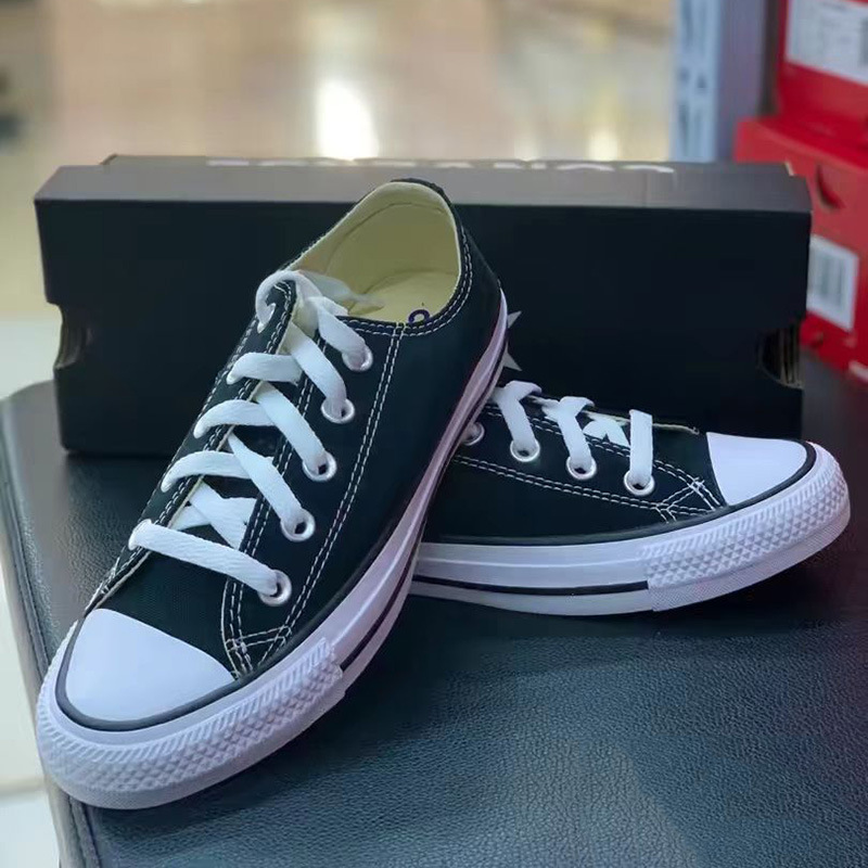 莆田高版本尔匡威莱斯经典常青款奶油头高帮帆布鞋女低帮板鞋男