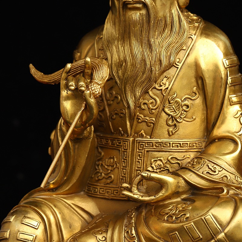 纯铜 太上老君佛像太清道德天尊老子铜像 家用供奉道教祖师爷神像