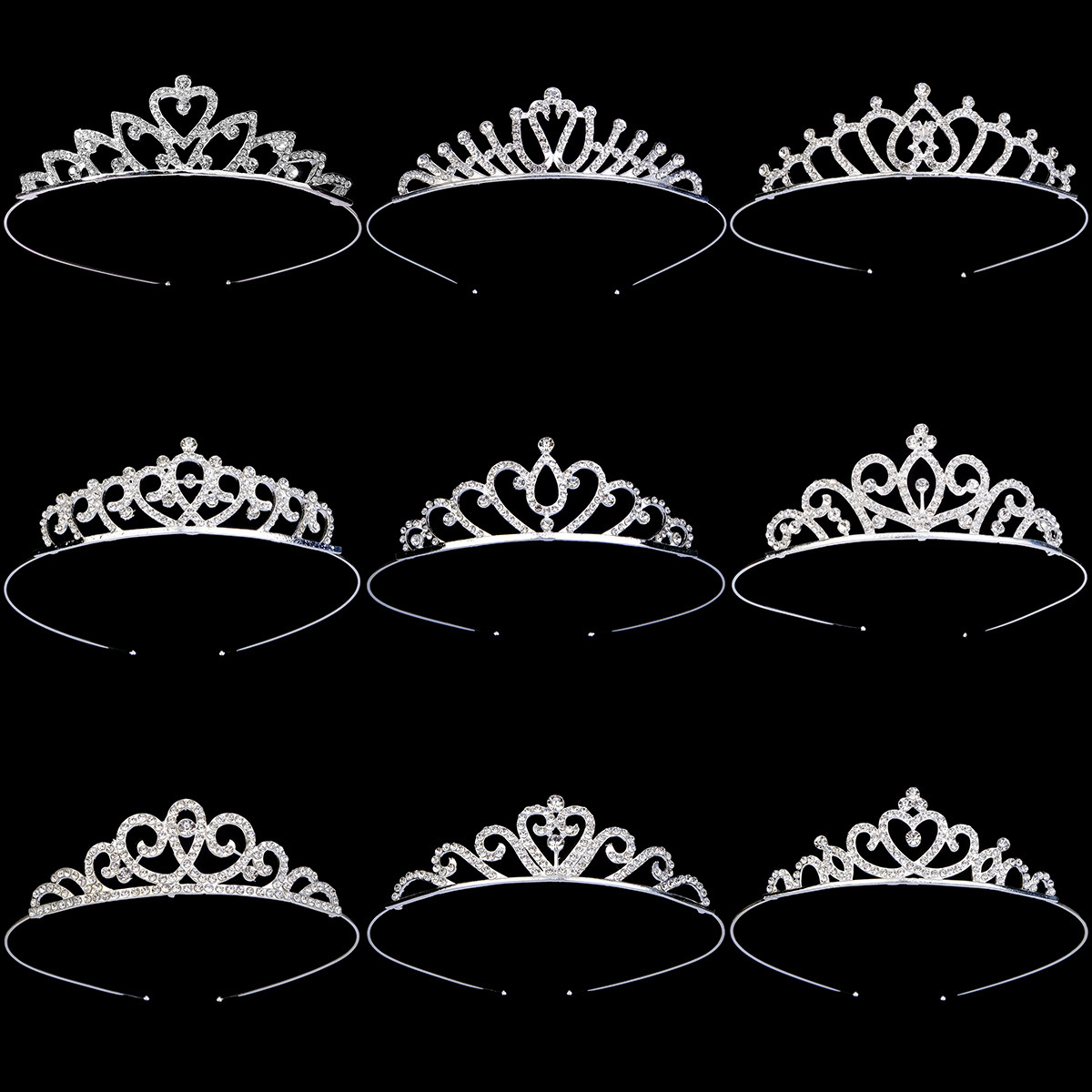 European and American New Children's Ornaments Cute Princess Crown Hair Clasp Girls' Holiday Performance Hair Accessories Rhinestone Love Headband