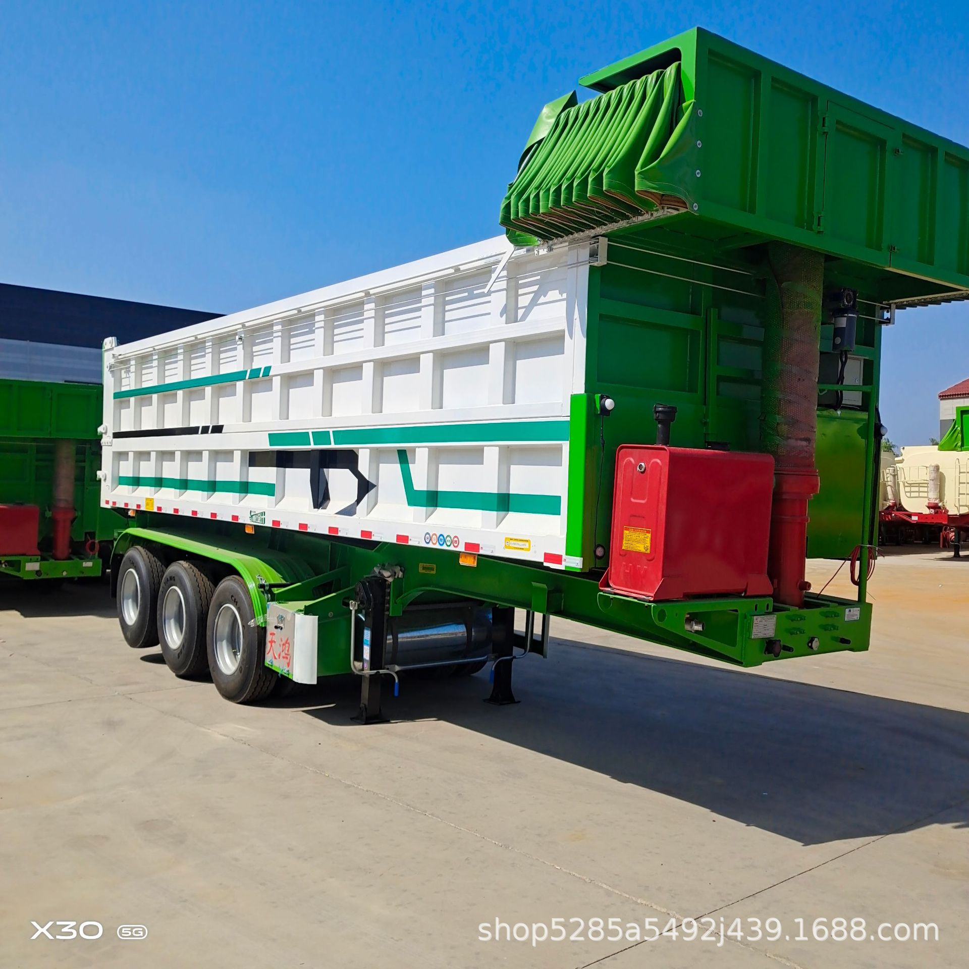 沙石料运输自卸半挂车一体后翻自卸车前置顶自卸半挂车-阿里巴巴