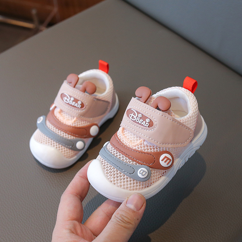 2024 Summer New Boys' Toddler Shoes Non-Slip Toddler Soft Bottom Breathable Girls' Mesh Shoes Baby Shoes Delivery