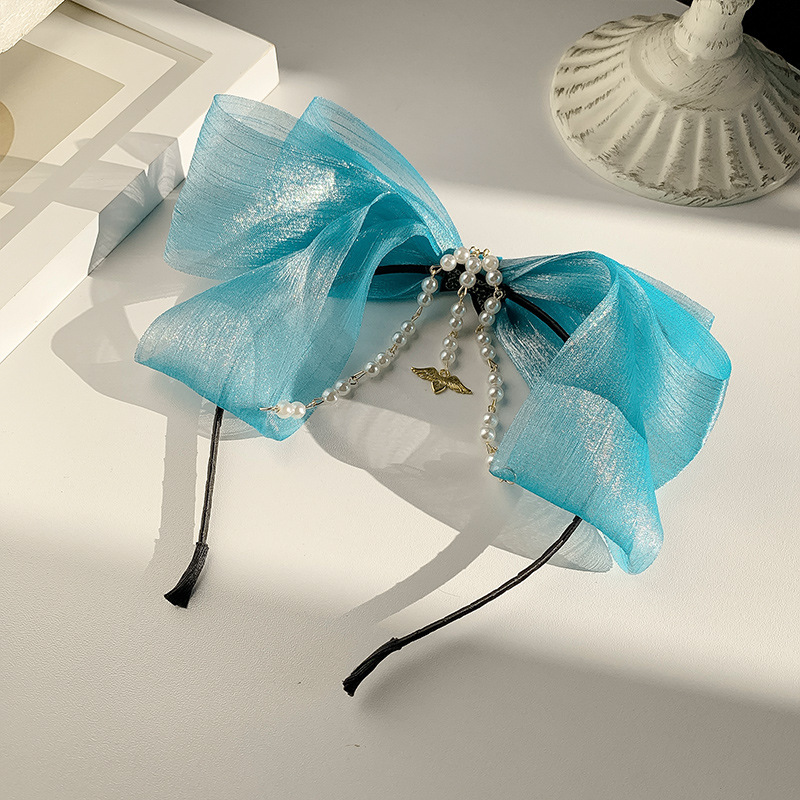 洛丽塔蝴蝶结发箍珍珠发卡头箍额头链超仙公主头饰女孩可爱发饰