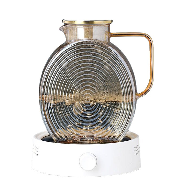 Amber New Snail Flat Water Pitcher Vertical Pattern Large Capacity Refrigerator Fruit Teapot Creative Thread Water Pitcher