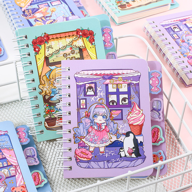 金谷文具 80k魔法糖果屋分隔页线圈本迷你口袋本随身记事本子批发