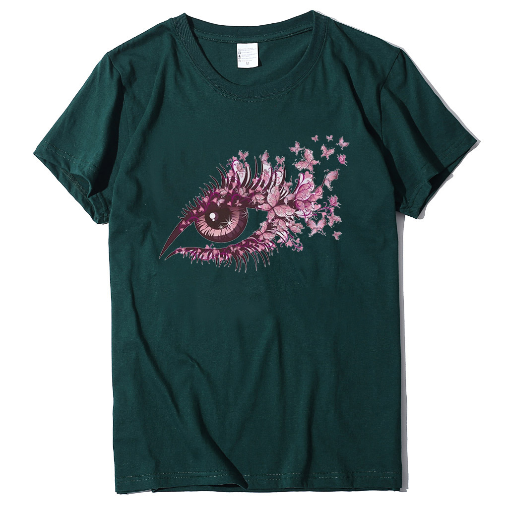 2021 厂家批发外贸跨境新款蝴蝶眼睛图案印花女式韩版宽松短袖t恤