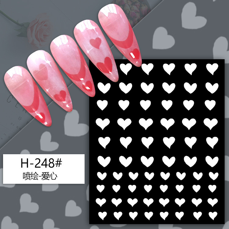 Japanese Nail Art Inkjet Template Stickers Hollow Love Butterfly XINGX French Template Asterism Nail Sticker Nail Salon