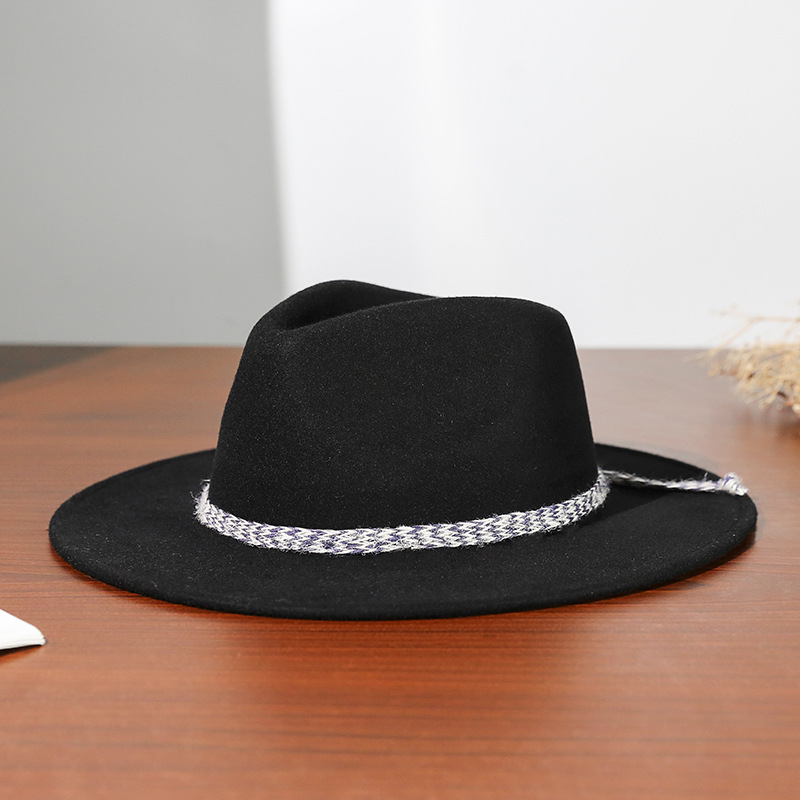 秋冬新款爵士高端羊毛礼帽英伦毡帽男跨境热销帽子可定批发-阿里巴巴