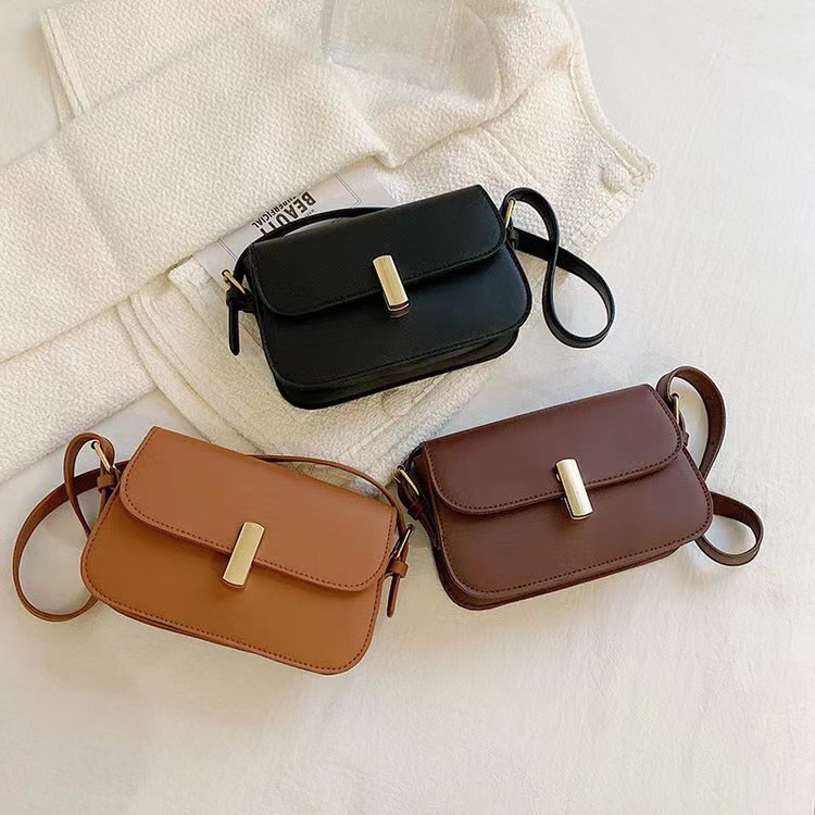 New Spring and Autumn Vintage Saddle Bag Woman Bags 2023 New Fashion Shoulder Underarm Bag Solid Color Women's PU Bag