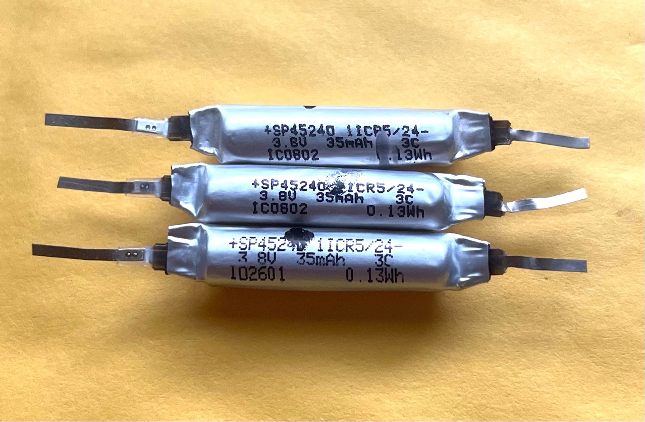 45240圆柱型聚合物锂电池容量35mAh 无线蓝牙耳机DIY电池