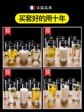 ZN0W批发玻璃杯家用耐热加厚茶杯玻璃水杯套装透明6只装喝水杯家