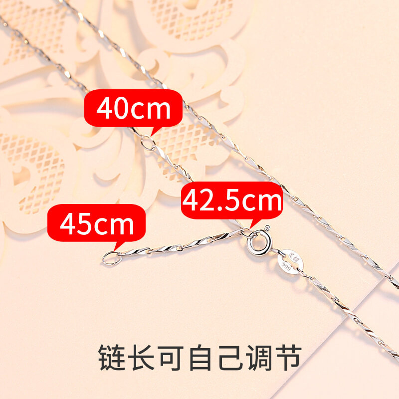 S999 Pure Silver/Sterling Silver Necklace Female Starry Arrow Heart Melon Seeds Pure Necklace Flash Diamond Ingot Laminate Necklace Factory Wholesale