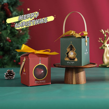 圣诞苹果盒平安夜创意开窗糖果礼盒 可爱卡通蝴蝶结手提礼物盒子