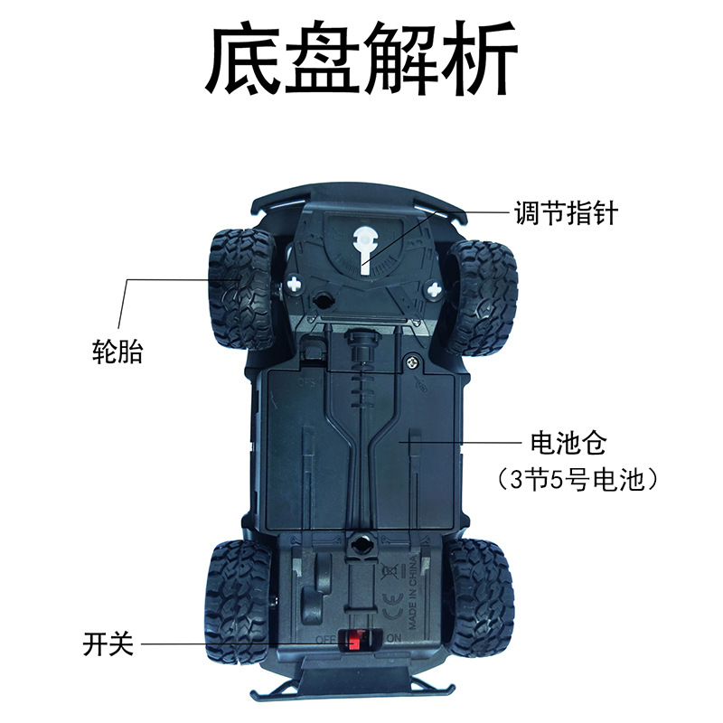 跨境新款1:24带灯光小比例越野遥控车外贸不带电儿童玩具车送礼